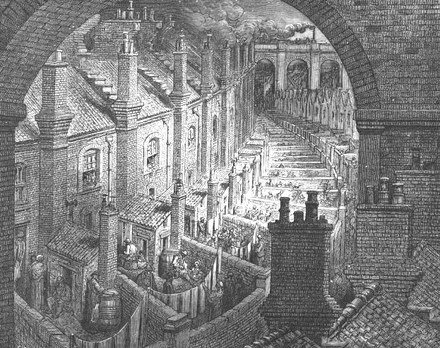 Gustave Dore, Over London by Rail, 1872, Stich (c) Wiki Commons