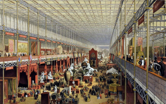 Joseph Paxton, Crystal Palace, aus vorgefertigten Eisen- und Glaselementen, 1851 (c) WikiCommons
