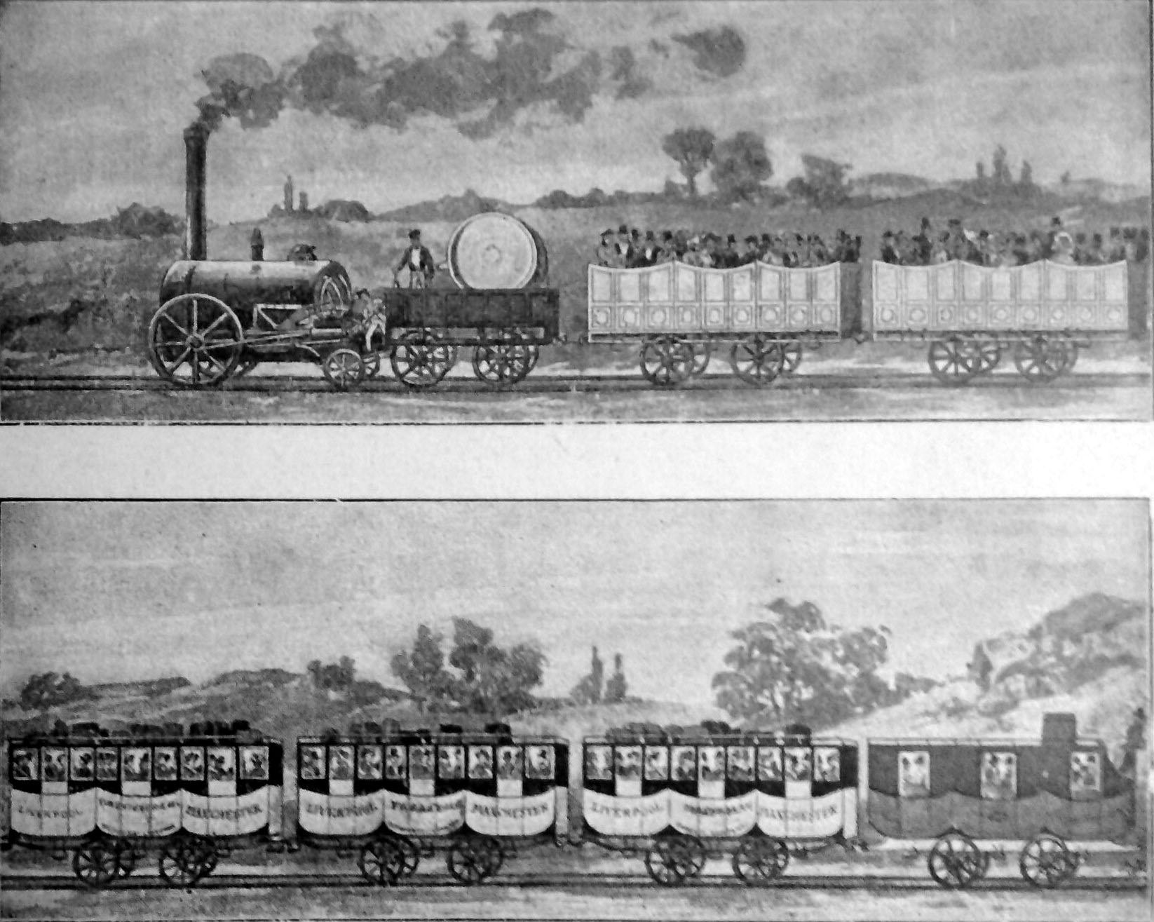 Liverpool and Manchester Railway, Stephenson Locomotive, 1830 (c) Wiki Commons 2
