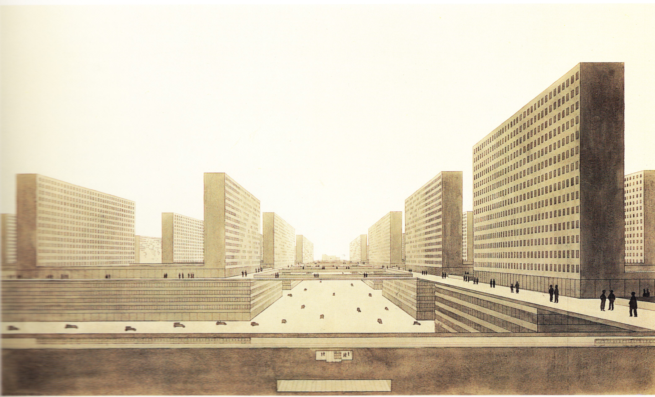 Ludwig Hilberseimer, Vertikalstadt, 1924 (c) RNFLH