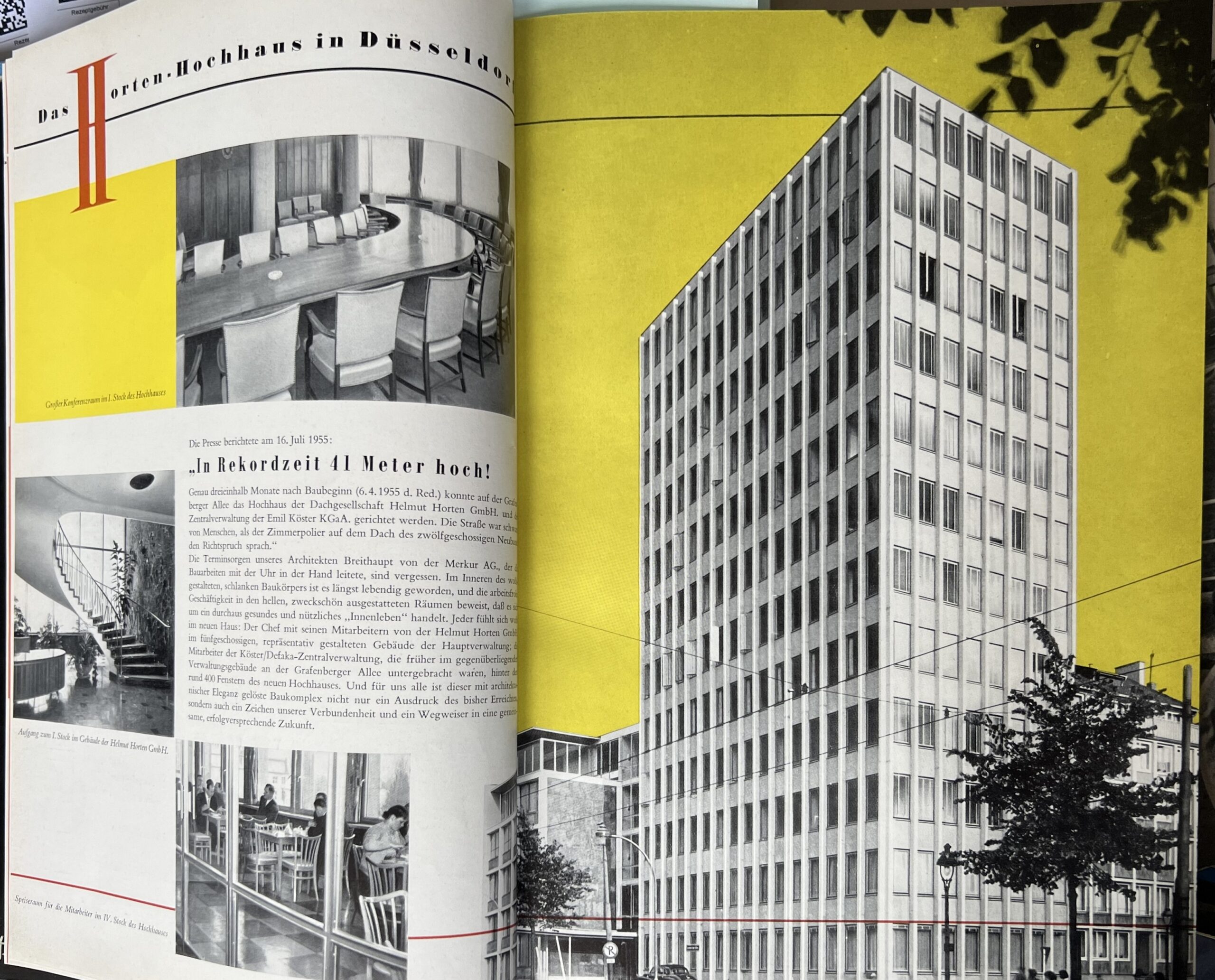 Horten-Hochhaus Düsseldorf, Der EInblick 1 1956 Hochhaus_ShiftN