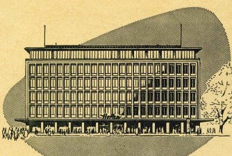 Emil Fahrenkamp, Kaufhaus Horten, Dujsburg 1948, Zeitungsanzeige (c) Archiv Horten, Agno