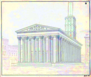 K. F. Schinkel, erster Entwurf zur Friedrichswerderschen Kirche © Staatliche Museen zu Berlin, Kupferstichkabinett Wolfram Büttner