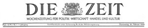 Carl Otto Czeschka, Titelzeile von "Die Zeit", Hamburg 1946