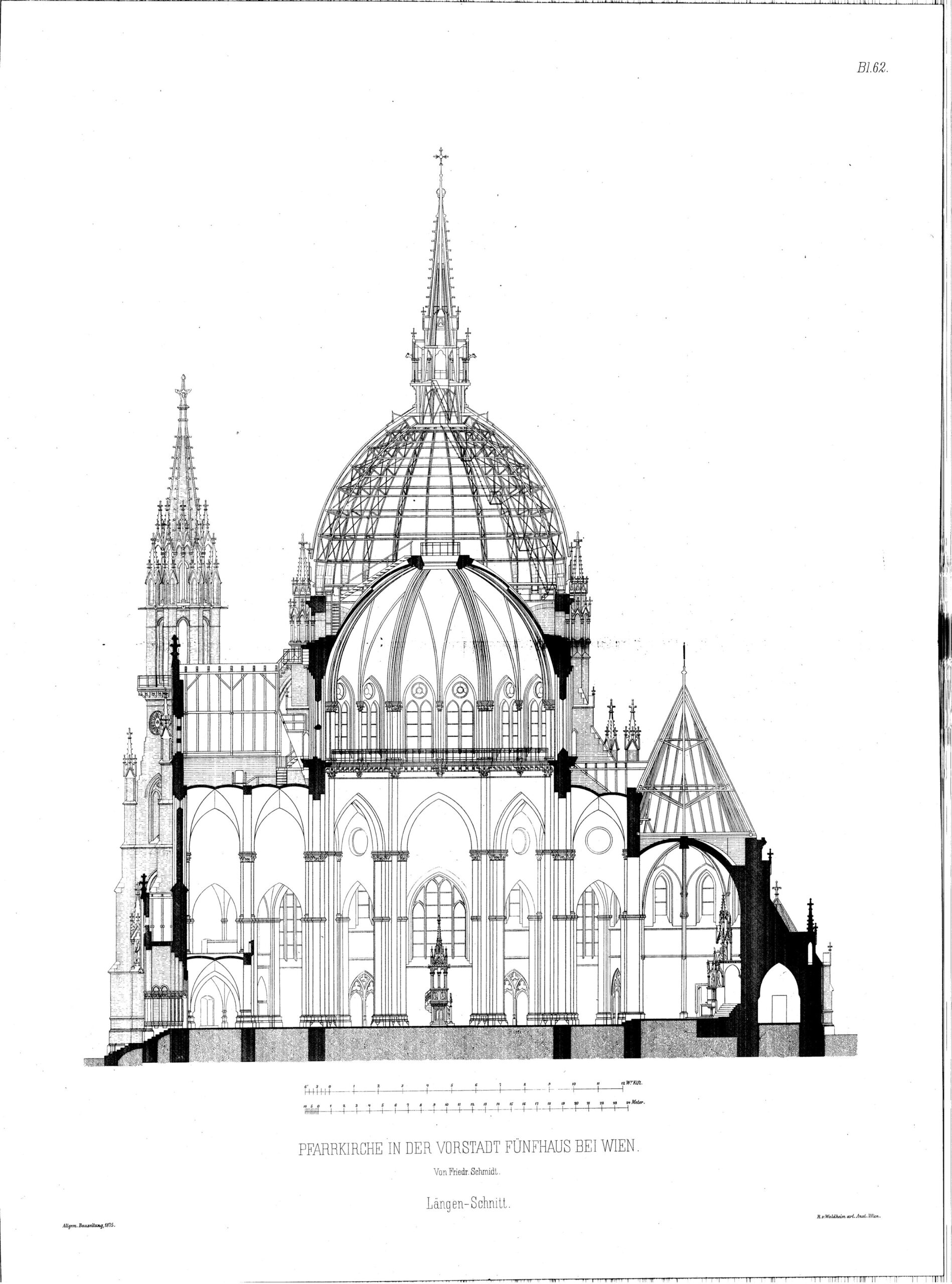 Friedrich von Schmidt, Maria vom Siege, Wien, Schnitt