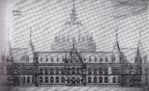 Friedrich von Schmidt, Wettbewerbsprojekt für das Herrenhaus des österreichischen Reichstages, 1865 © Albertina