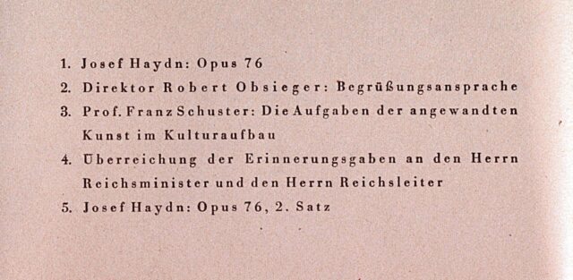 Festakt zur Erhebung der Wiener Kunstgewerbeschule zur Reichshochschule, 1941 © Archiv MK/MP