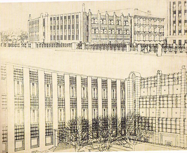 Josef Hoffmann, Zubau zur Wiener Kunstgewerbeschule, Projekt, 1905-06 © MAK KI 8951-39