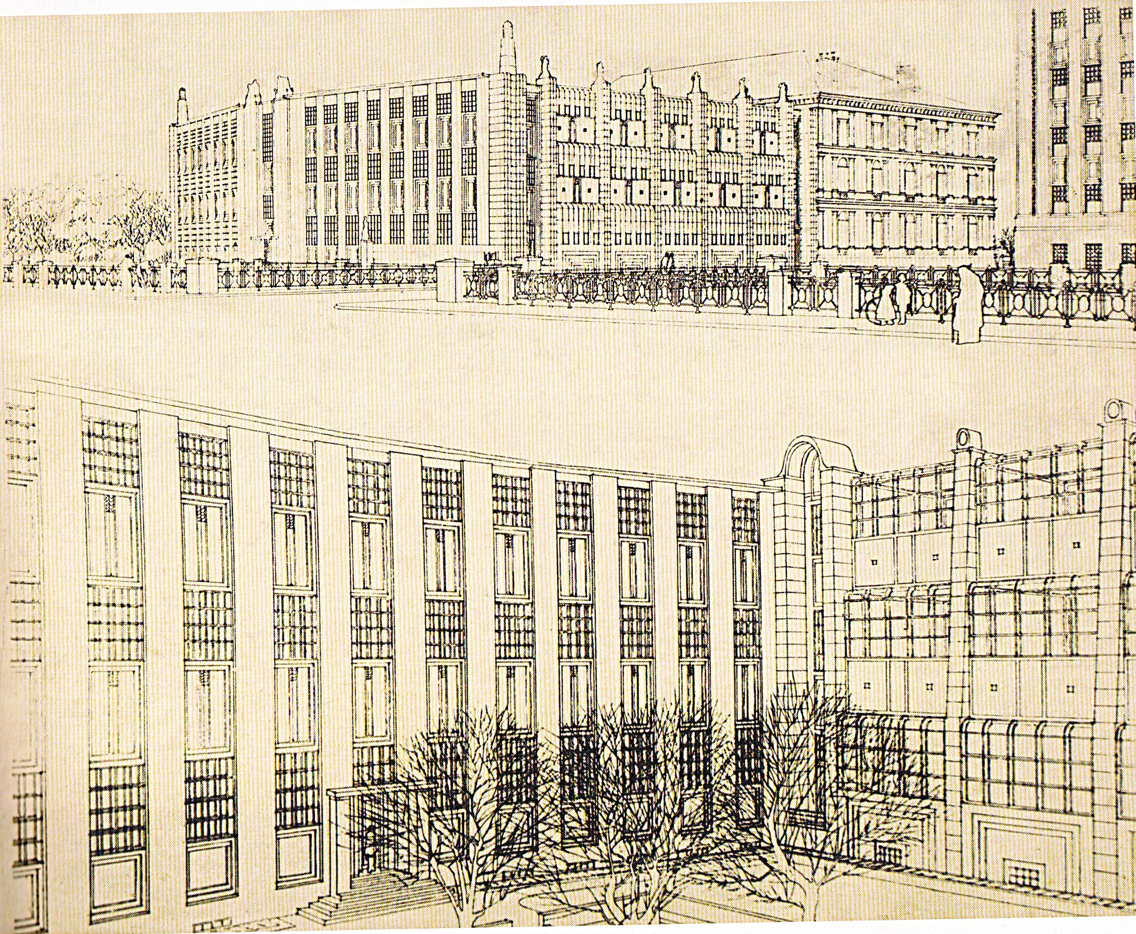 Josef Hoffmann, Zubau zur Wiener Kunstgewerbeschule, Projekt, 1905-06 © MAK KI 8951-39