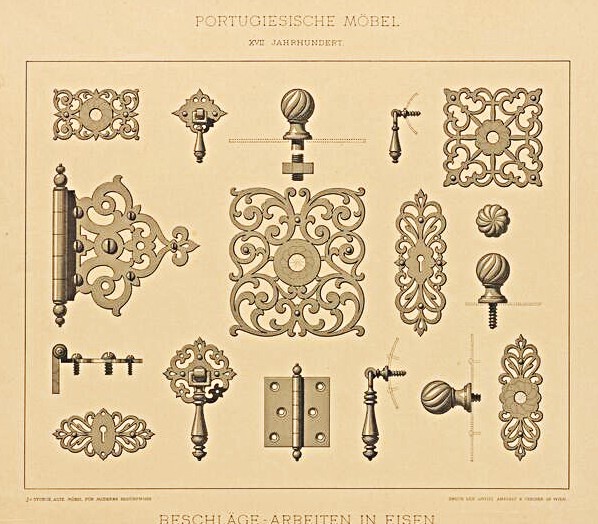 Josef von Storck, Potuguese furniutre fittings from the 16th century, Vienna, MAK
