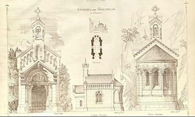 Hermann Herdtle, Entwurf für eine Wegkapelle, 1870-74
