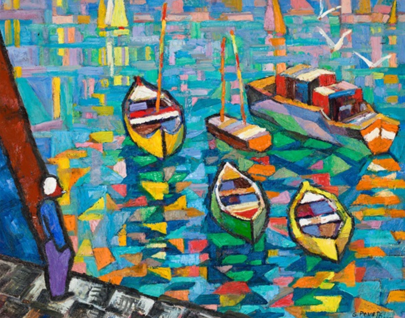 Georg Pevetz, Im Hafen von Nizza, 1943, Privatbesitz