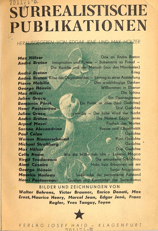 Edgar Jené und Max Hölzer (Hg.), Surrealistische Publikationen, Klagenfurt (Josef Haid) 1945 © ÖNB