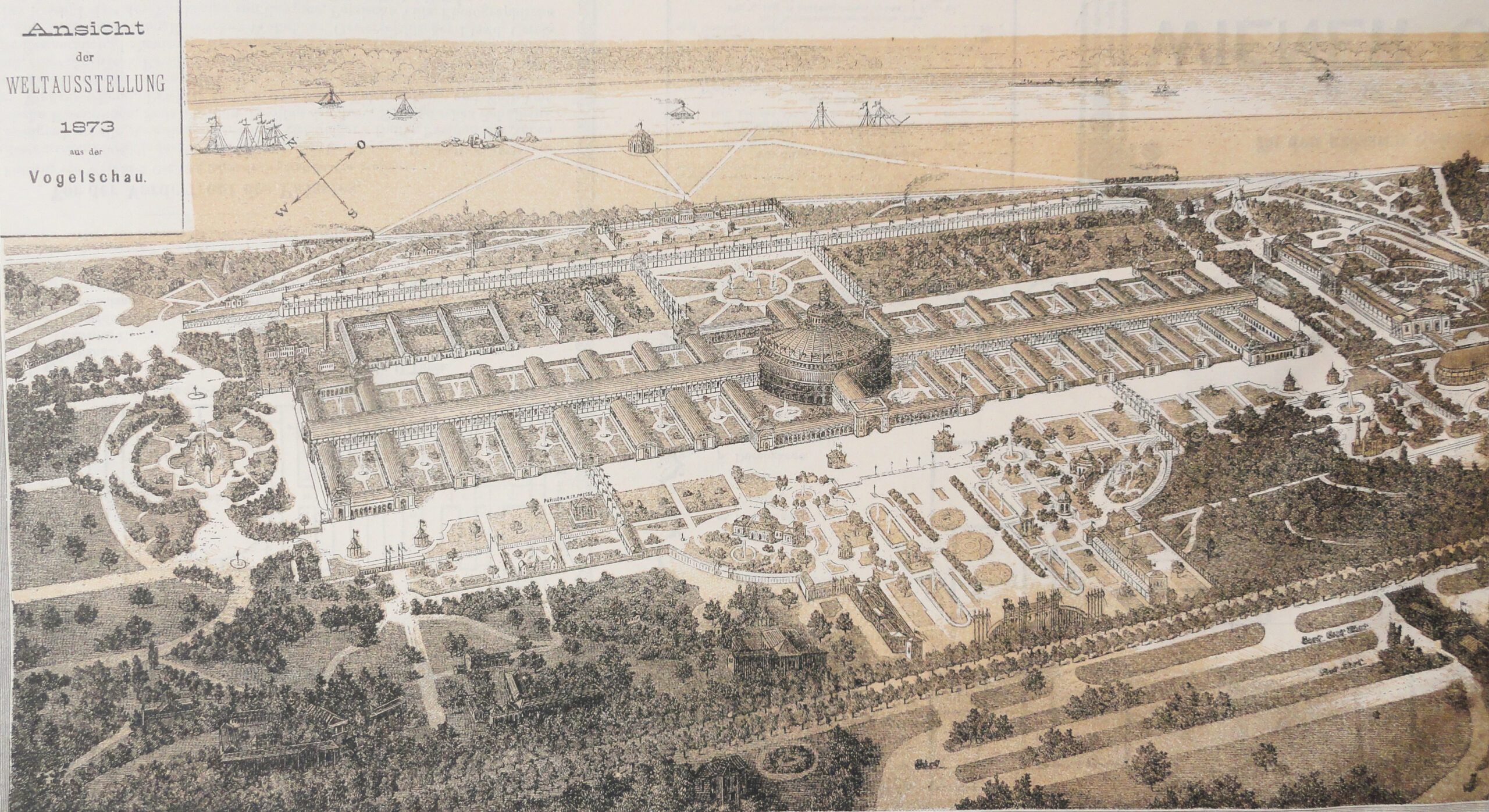 Emanuel Mally, Ansicht der Weltausstellung 1873 aus der Vogelschau, Wien Museum, Mappe M 989-5, IN 9585-a