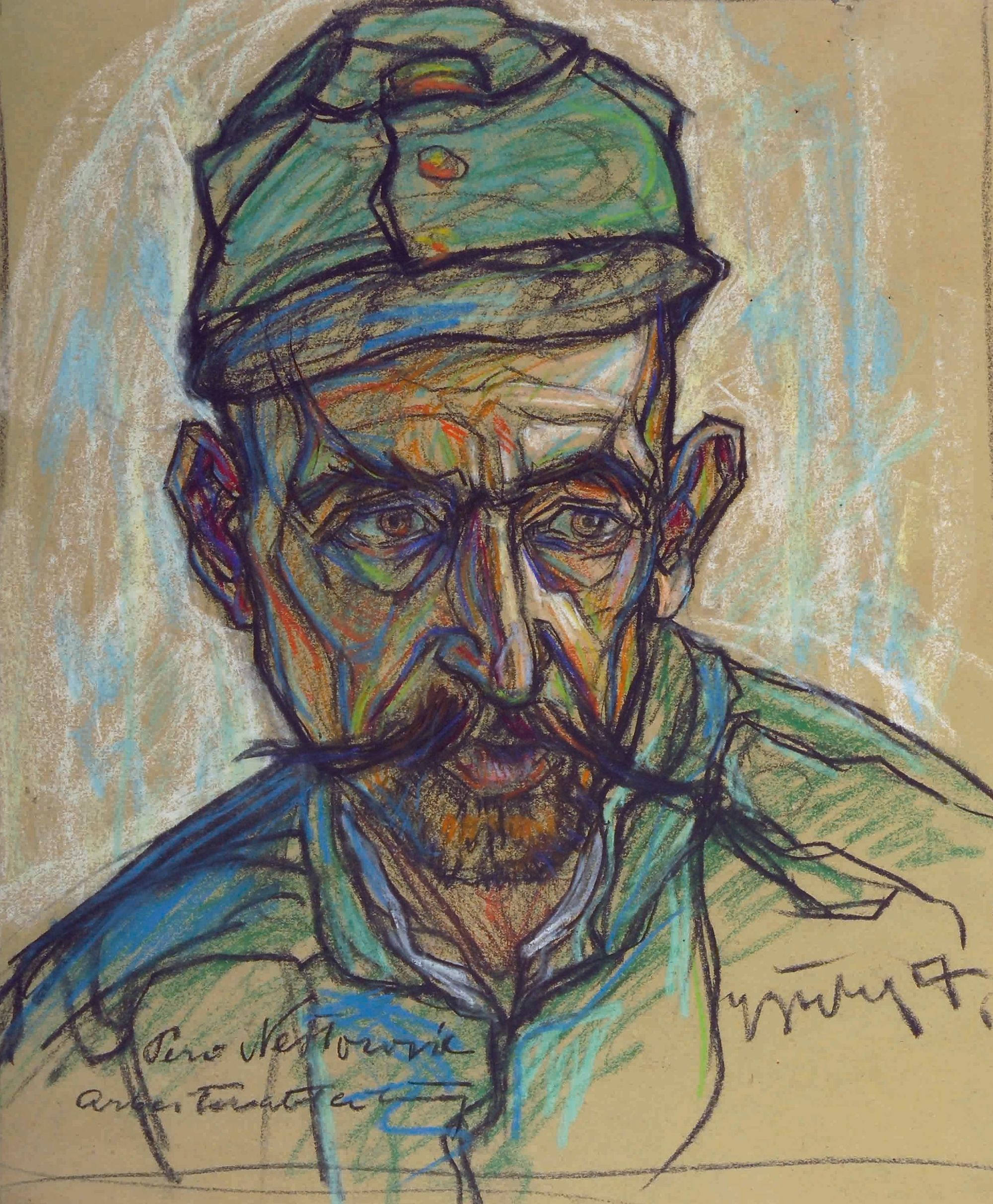 Hebert Boeckl, Porträt Pero Mestrovic, Arbeiter, 1917, Privatbesitz