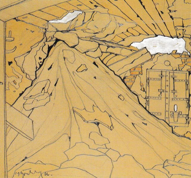 Hebert Boeckl, Fort Hensel bei Malborgeth im Kanaltal, 1915, Heeresgeschichtlichs Museum, Wien