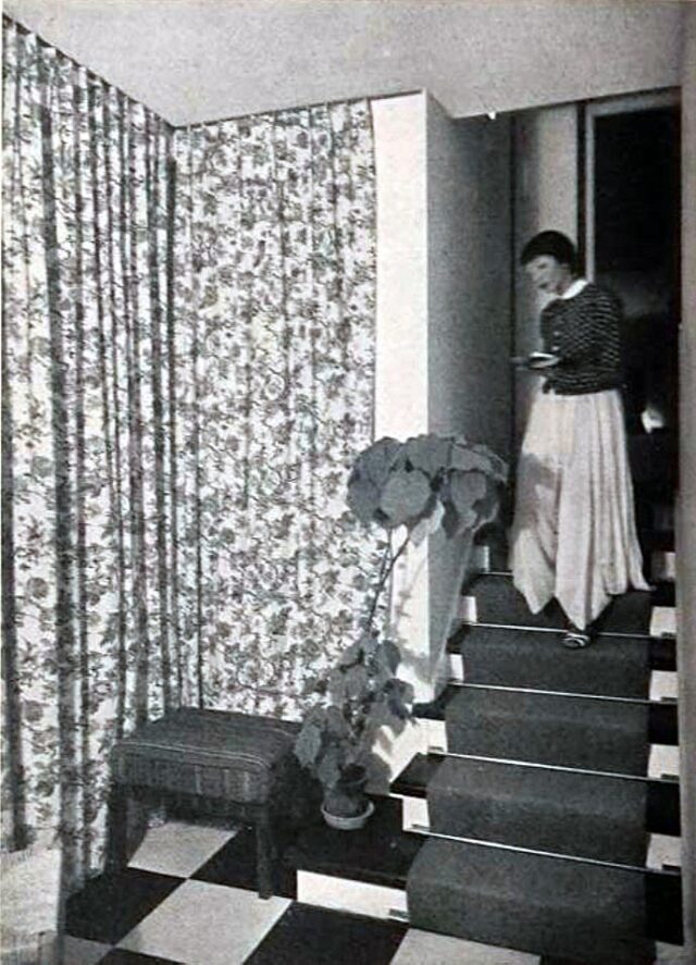 Jacques Groag, Haus Dr. Stern, Perchtoldsdorf, 1934, Textilien von Hilde Blumberger, später Jacqueline Groag, in Moderne Bauformen 1934, S. 322