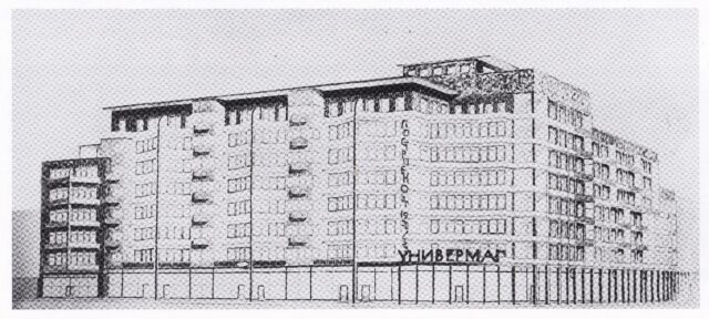 Bruno Taut, Mitarbeit Josef Neufeld, Wohnblock in Moskau, 1932, Projekt © Nerdinger 2001